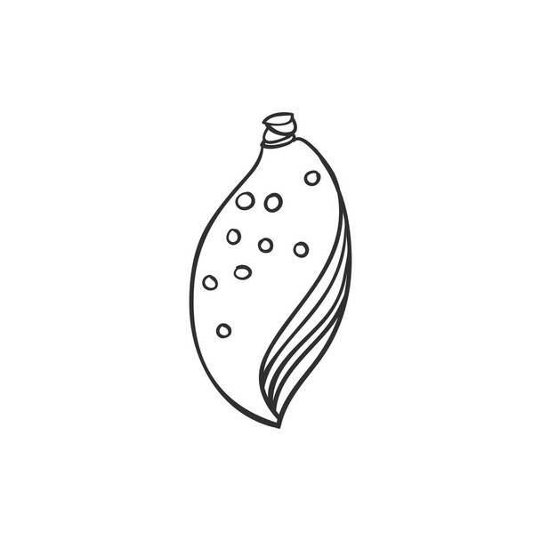 Seashell isolated on white. Vector illustration. Beach concept for restaurant menu card, ticket, branding, logo label. Black and white - Vetor, Imagem