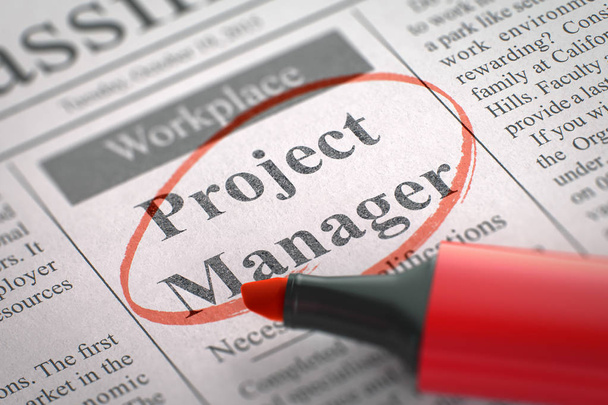 Were Hiring Project Manager. 3D. - Photo, Image