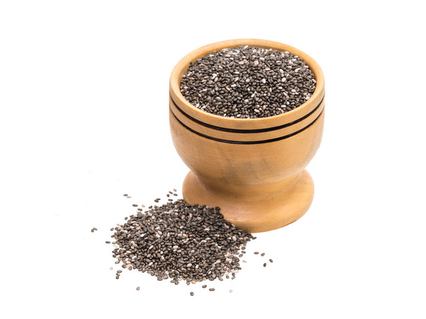 Chia seeds in a wooden bowl - Photo, Image