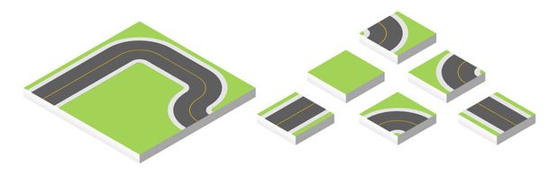 Isometric road. Vector illustration eps 10 isolated on white background. - Vector, Image