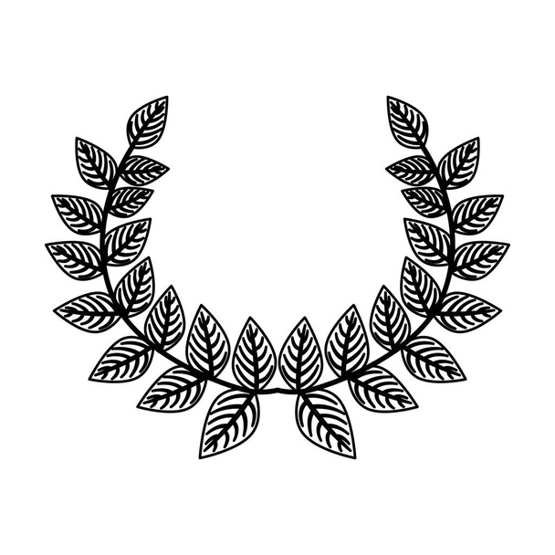 wreath leafs crown emblem - Vector, Image