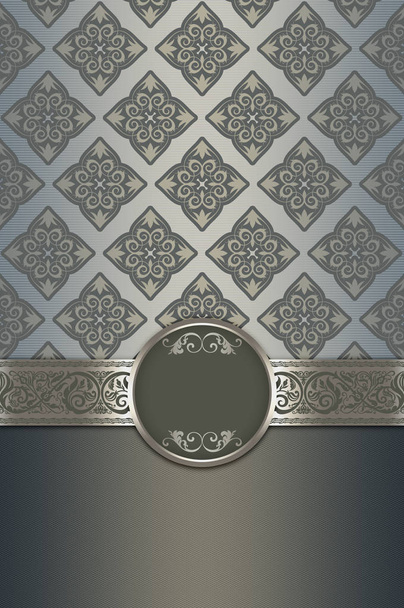 Decorative background with elegant border and patterns. - Foto, afbeelding