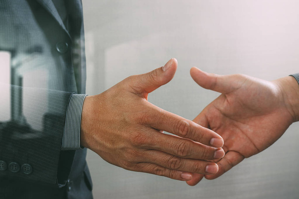 Business partnership meeting concept.photo businessmans handshak - 写真・画像