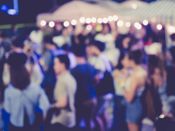 Festival Event Party Blurred People outdoor with Lighting - Photo, Image