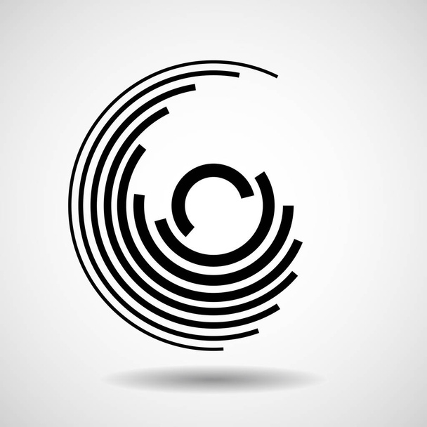 Αφηρημένη κύκλο με γραμμές, γεωμετρικό λογότυπο, διάνυσμα - Διάνυσμα, εικόνα