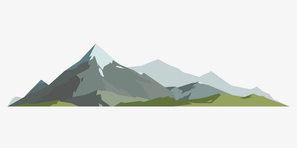 Mountain mature silhouette element outdoor icon snow ice tops and decorative isolated camping landscape travel climbing or hiking geology vector illustration. - Vektör, Görsel