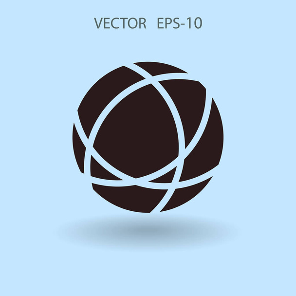 Flat icon of globe. vector illustration - Vetor, Imagem
