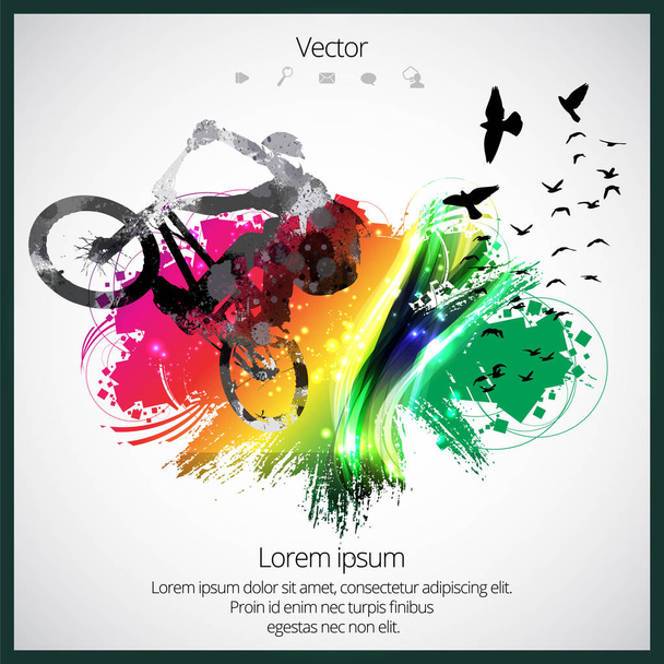 BMX biker ilustración
 - Vector, Imagen