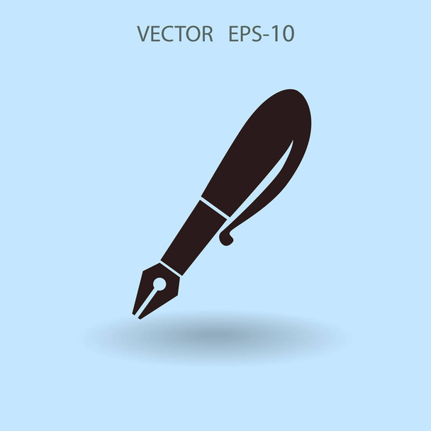 Flat  icon of pen. vector illustration - Вектор,изображение