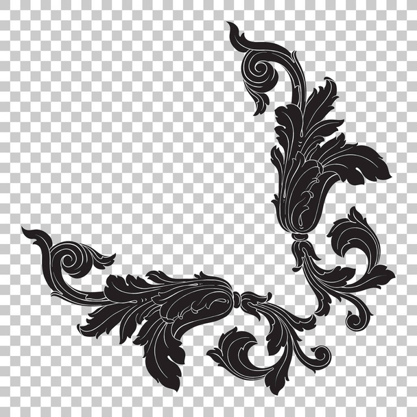 Izolowanie narożnik ornament w stylu barokowym - Wektor, obraz