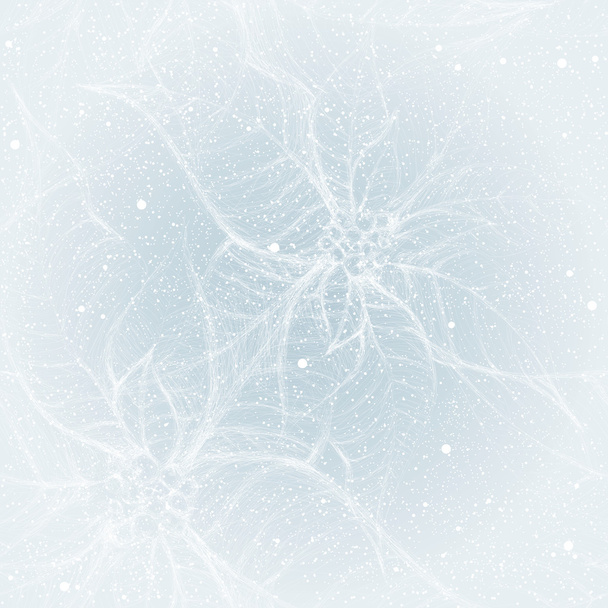 Мороз на окне, как рождественский цветок Poinsettia
 - Вектор,изображение
