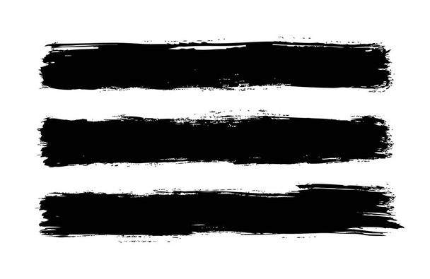 schwarze horizontale handgezeichnete Streifen - Vektor, Bild