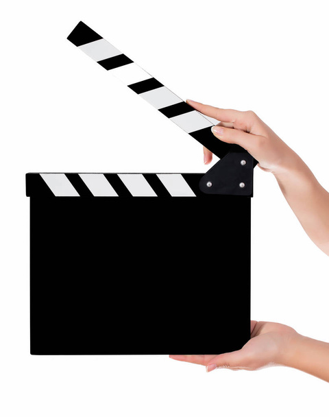 Hands holding a clapper board  - Photo, Image