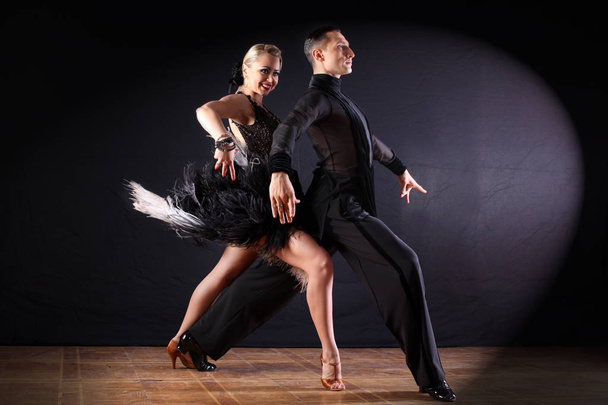 dancers in ballroom isolated on black background - Foto, Imagen