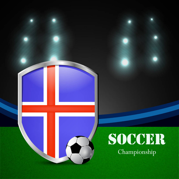 Illusztráció: Izland lobogója részt futball-bajnokság - Vektor, kép