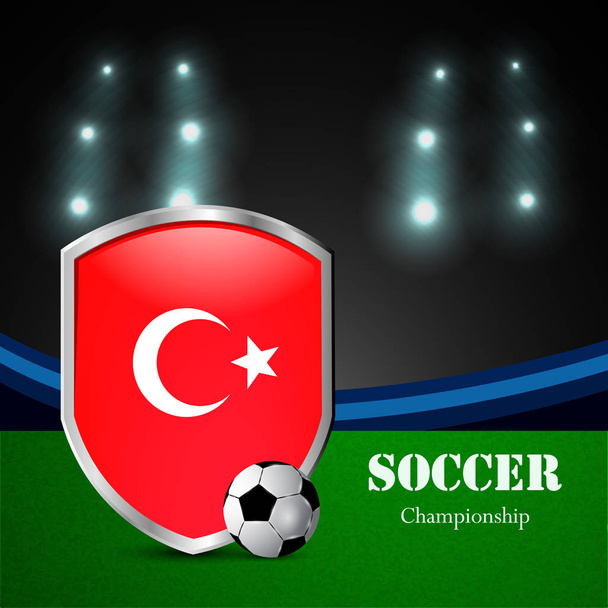 Illustration der Türkei Flagge Teilnahme an Fußballturnier - Vektor, Bild
