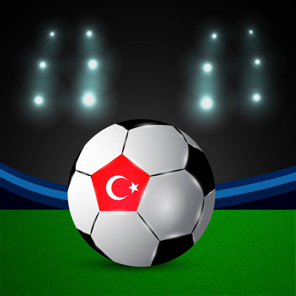 Futbol turnuva katılan Türkiye bayrağı çizimi - Vektör, Görsel