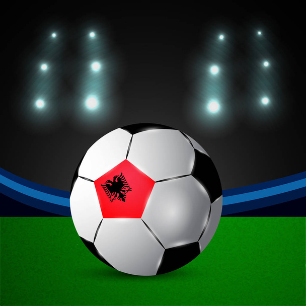 Απεικόνιση της σημαίας Αλβανία που συμμετέχουν στο τουρνουά ποδοσφαίρου - Διάνυσμα, εικόνα