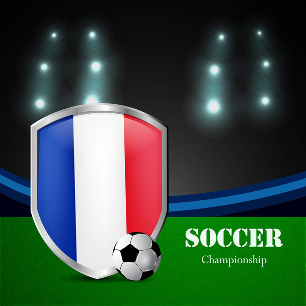 Ilustración de la bandera de Francia participando en el torneo de fútbol
 - Vector, Imagen