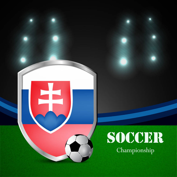 Ilustración de la bandera de Eslovaquia participando en el torneo de fútbol
 - Vector, Imagen