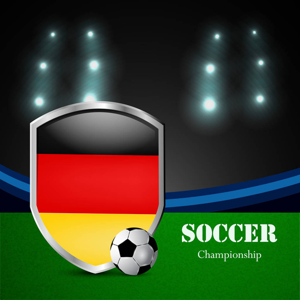 Abbildung der Deutschlandfahne mit Karte der Teilnahme an Fußballturnieren - Vektor, Bild
