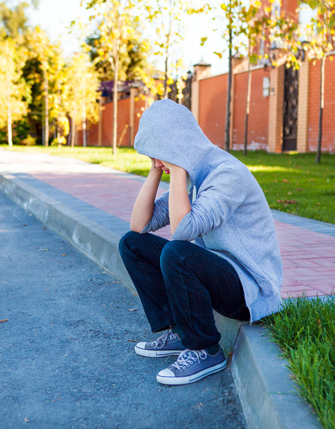 Sad Teenager outdoor - Фото, изображение