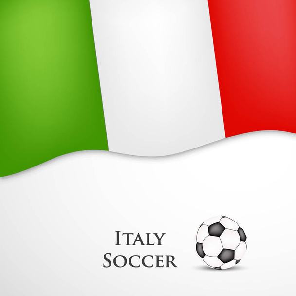 Ilustración de la bandera de Italia participando en el torneo de fútbol
 - Vector, Imagen
