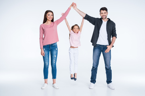 Happy family with one child - Foto, afbeelding