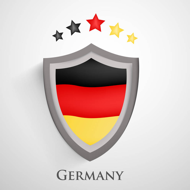 Ilustración de la bandera de Alemania con mapa participando en el torneo de fútbol
 - Vector, imagen