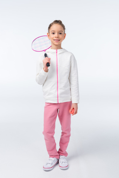 girl with badminton racket   - Valokuva, kuva
