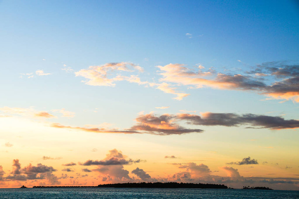 The beautiful sunset on the island, the Maldives, Ari Atoll - Photo, Image