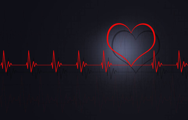 Ilustração do batimento cardíaco abstrato
 - Foto, Imagem
