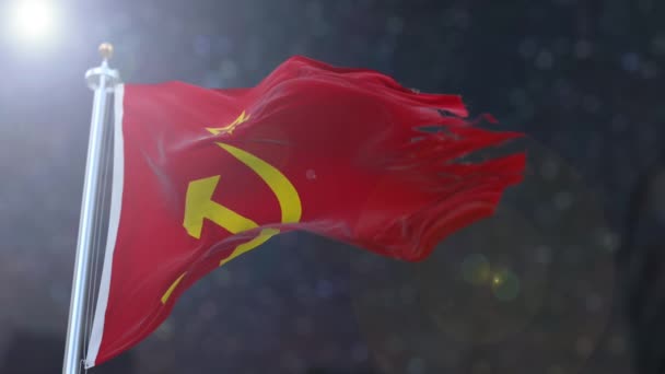 驚くべき手を振るソビエト連邦旗. - 映像、動画