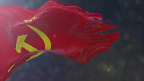 Şaşırtıcı sallayarak Sovyetler Birliği bayrağı. - Video, Çekim