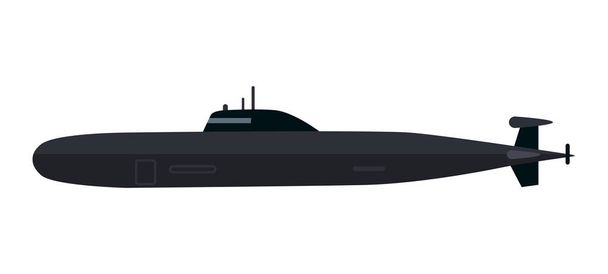 Submarine Vector Illustration in Flat Design - Vektör, Görsel