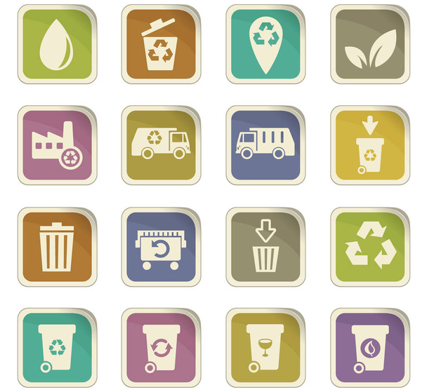 Conjunto de iconos de basura
 - Vector, imagen