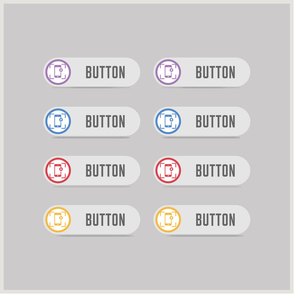 Mobile phone icon buttons - Vector, imagen