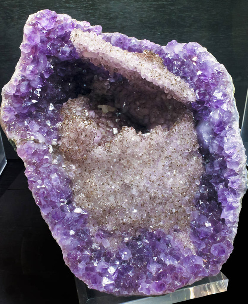 A Look Inside a Geode Full of Crystals - Photo, Image