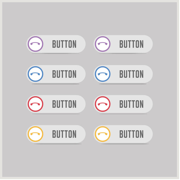 Phone receiver icon  buttons - Vector, Imagen