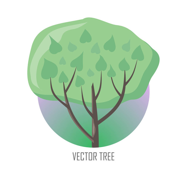 Tree with Green Leaves. - Vektor, kép