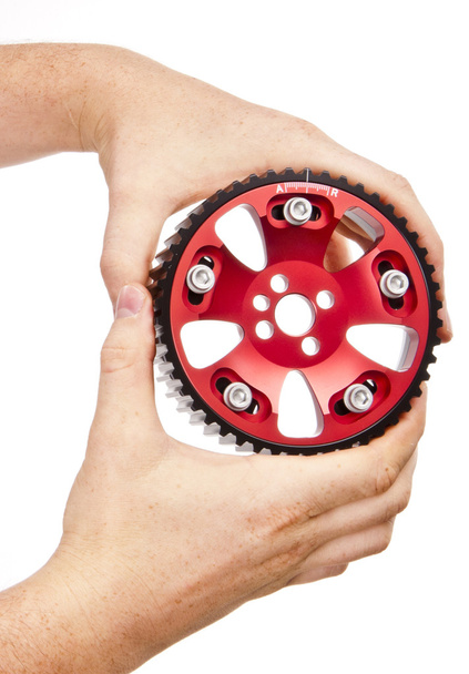 New adjustable pulley in the man hand - Photo, Image