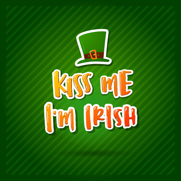  Hand drawn calligraphy Kiss me i`m Irish.  poster Happy St. Patrick's Day  - Vektor, Bild