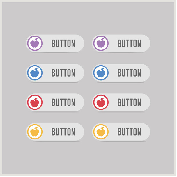 Apple fruit icon  buttons - Vector, imagen