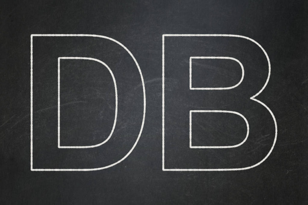 Stock market indexes concept: DB on chalkboard background - Foto, Imagen