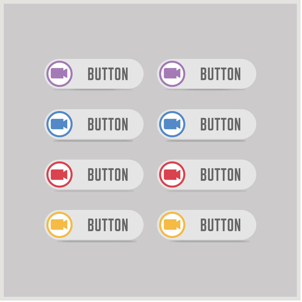 set of video camera buttons - Вектор,изображение