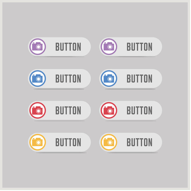 set of photo camera buttons - Vetor, Imagem