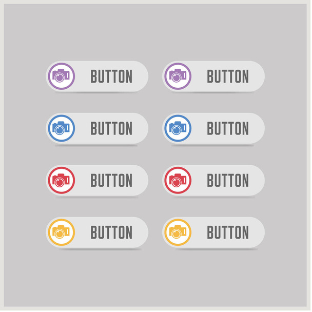 set of photo camera buttons - Vector, Image