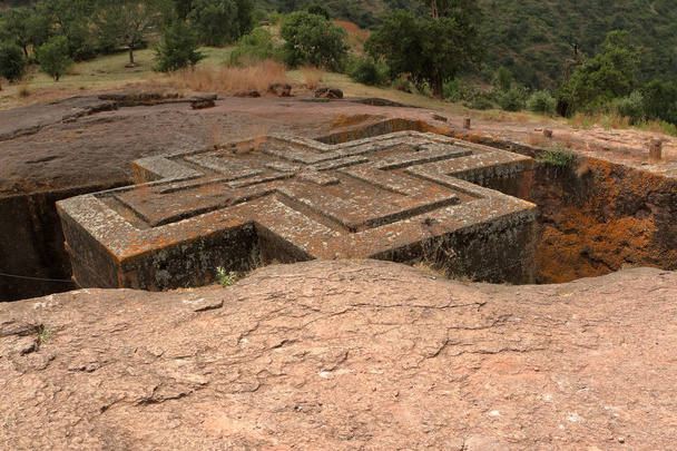 The rock carvings Churches of Lalibela in Ethiopia - Photo, Image