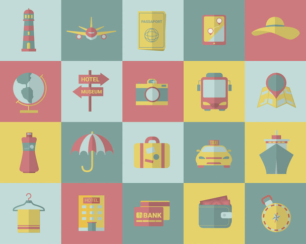 Tourism and travel icons. Vector illustration - ベクター画像