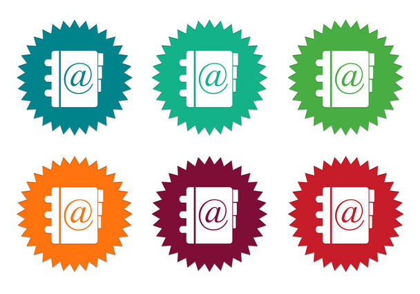 Set di icone colorate con il simbolo della rubrica
  - Foto, immagini